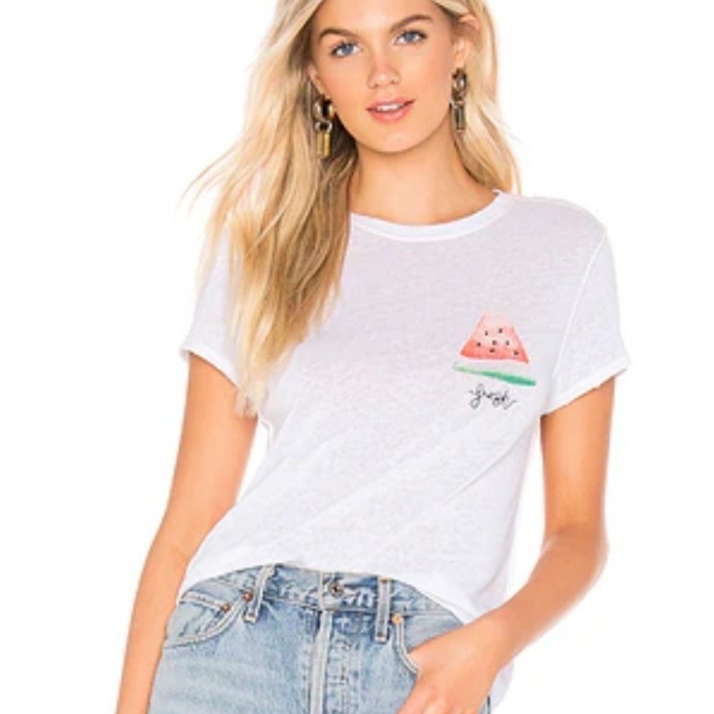 Free People We The Free Fruit Medley Watermelon Graphic Tee White Womens S Boho
